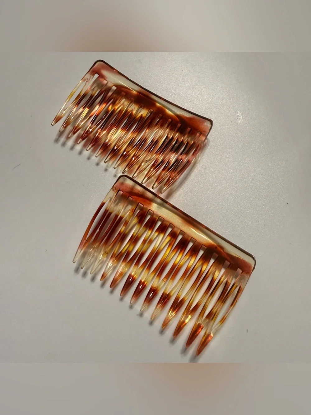 1930’s Vintage French Tortoiseshell Hair Comb Pair, Deadstock Boho Hair Combs